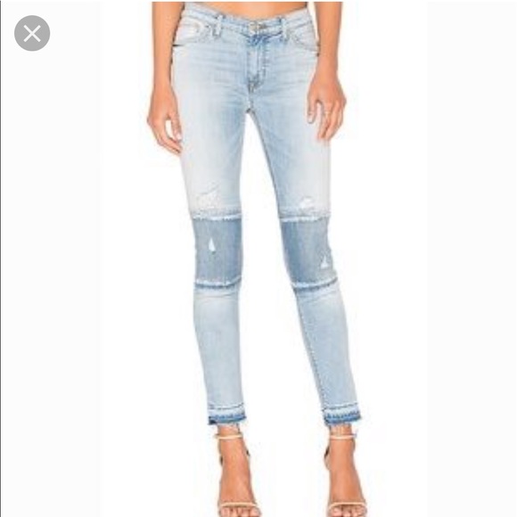 HUDSON Women's Suzzi Midrise Ankle Jeans - Skinny Fit With Released Hem & Knee Patches